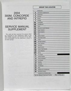 2004 Chrysler 300M/Concorde and Dodge Intrepid Service Shop Repair Manual & Supp