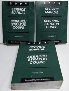 2004 Chrysler Sebring & Dodge Stratus Coupe Service Shop Repair Manual 3 Vol Set