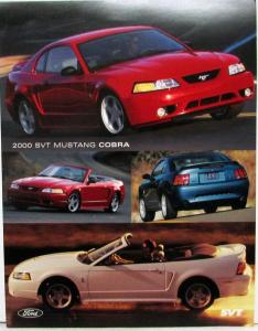 2000 Ford SVT Mustang Cobra Data Sheet Cardstock Original