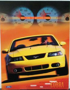 2003 Ford SVT Mustang Cobra Sales Sheet Data Card Original