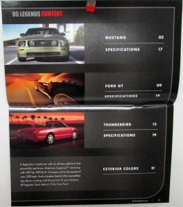 2005 Ford Mustang Supercar GT Thunderbird Legends Sales Brochure Original