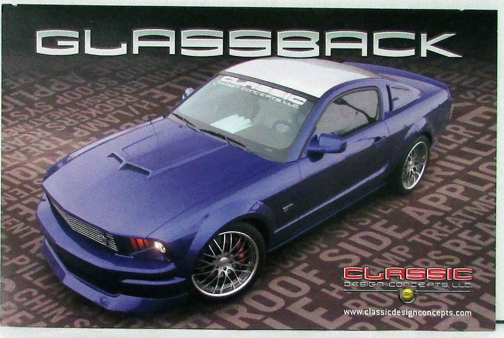 2005 Mustang Glassback Design Data Card Original