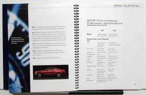2005 Ford Mustang V6 GT Press Kit Spiral Bound Brochure Original
