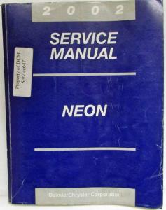 2002 Dodge Neon Service Shop Repair Manual & Diagnostic Procedures