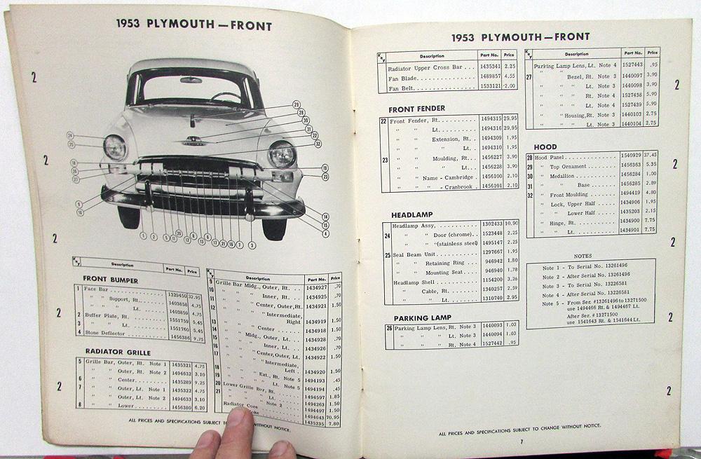 1951-55 Chrysler Plymouth Dodge DeSoto Body Sheet Metal Parts Catalog Crash  Book