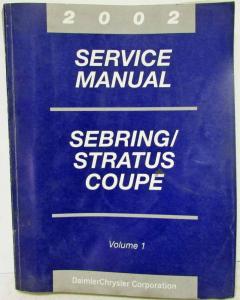 2002 Chrysler Sebring & Dodge Stratus Coupe Service Shop Repair Manual 3 Vol Set