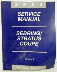 2002 Chrysler Sebring & Dodge Stratus Coupe Service Shop Repair Manual 3 Vol Set