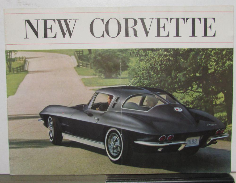 1963 Chevrolet Corvette Sales Brochure Split-Window Black Car Sting Ray & Conv