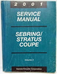 2001 Chrysler Sebring & Dodge Stratus Coupe Service Manual 3 Vol & Body Repair