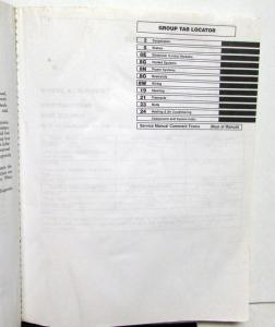 2001 Chrysler PT Cruiser Service Shop Repair Manual and Supplement