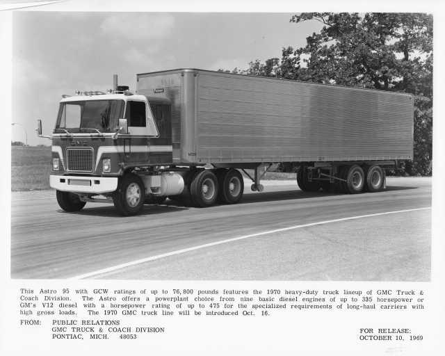 1970 GMC Astro 95 Truck Factory Press Photo 0167