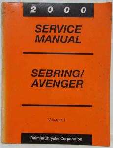 2000 Dodge Avenger Chrysler Sebring Service Shop Repair Manual 2 Vol Set