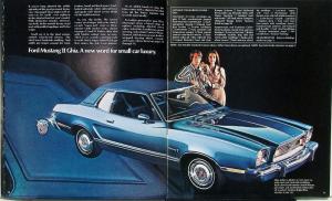 1974 Ford Mustang II Ghia Hardtop 3 Door 2+2 Mach 1 Sales Brochure Original