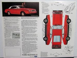 1974 Ford Mustang II Mach 1 Cardboard Car To Assemble Sales Sheet Original RARE