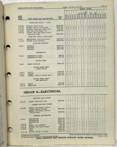 1950 MOPAR Parts List Supplement for Dodge Trucks B-3 Series