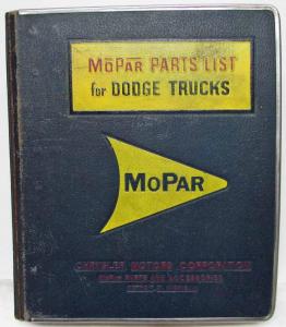 1957 1958 1959 MOPAR Parts List for Dodge Trucks M K & L-Series Inc 4WD & Tandem