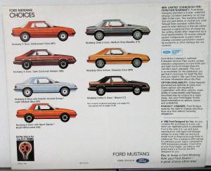 1980 Ford Mustang Sport Ghia Cobra 2- 3- Door Color Sales Brochure REVISED Orig