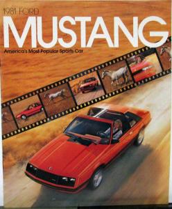 1981 Ford Mustang Sport Ghia Cobra 2 Door 3 Door Color Sales Brochure Original