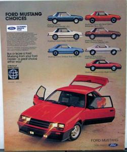 1981 Ford Mustang Sport Ghia Cobra 2 Door 3 Door Color Sales Brochure Original