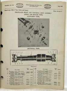 1942 Dodge Passenger Cars Parts List Custom Deluxe