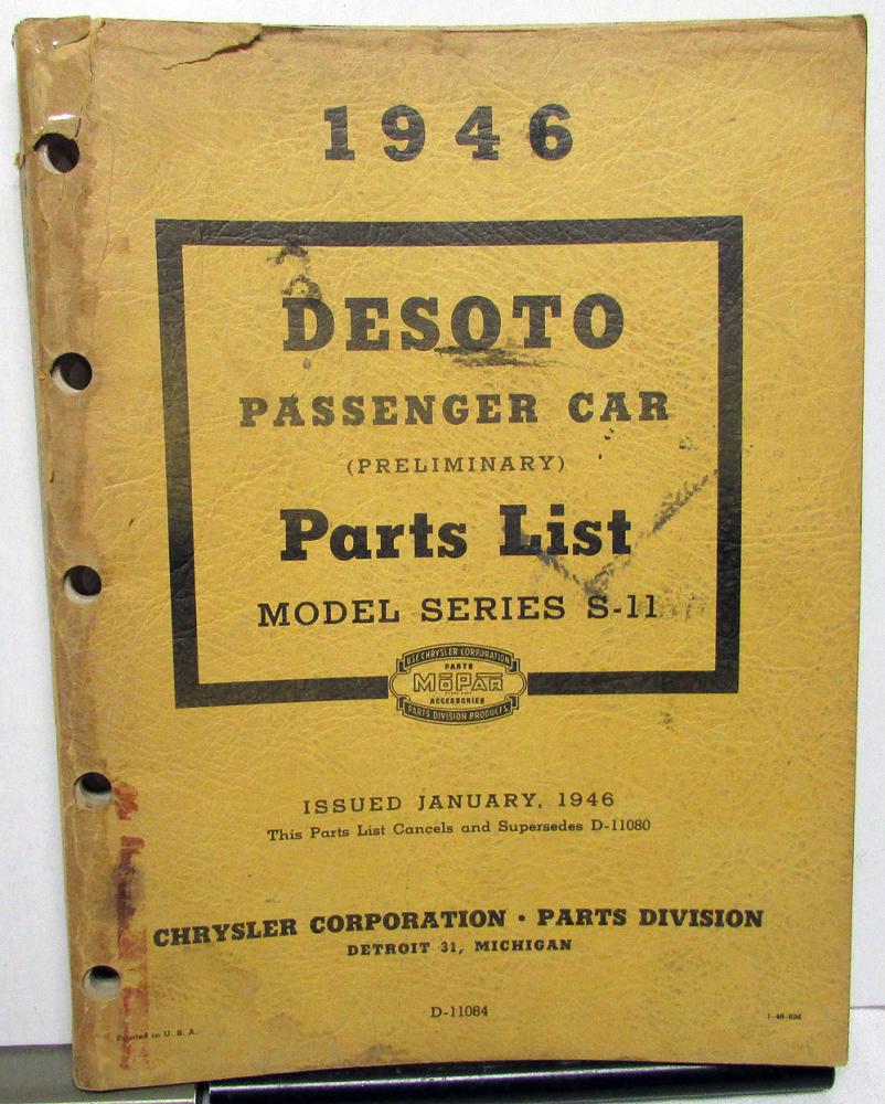 Bishko OEM Repair Maintenance Parts Book Bound for Desoto All Models 1928-1933