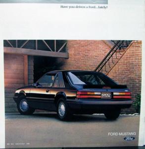 1986 Ford Mustang LX GT SVO Packages Color Trim Sales Brochure Oversized Orig