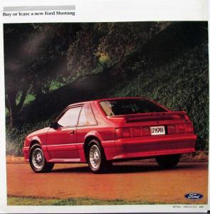 1987 Ford Mustang LX GT Packages Options Sales Brochure Oversized Original