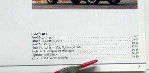 1987 Ford Mustang LX GT Packages Options Sales Brochure Oversized Original