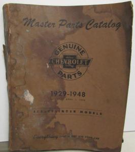 1929-1948 Chevrolet Cars & Trucks Master Parts List Catalog Book Six Cylinder
