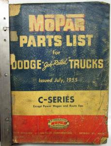 1948-1954 MoPar Parts List for Dodge Trucks C-Series and B-Series Manuals