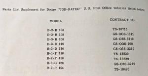 1947-1955 MoPar Parts List for Dodge Trucks C-Series & Power Wagon & Route Van
