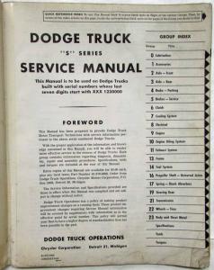 1963 Dodge Truck S-Series Models Service Shop Repair Manual