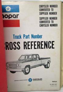 1978-1979 MoPar Info Parts Lists Motor Home Chassis - M880 Military Truck & More