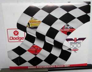 1991 Dodge Viper Indy 500 Pace Press Kit Media Release Carroll Shelby Stealth