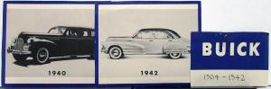 1904 Thru 1942 Buick Car Prints Set Missing 1941 Source Unknown Original