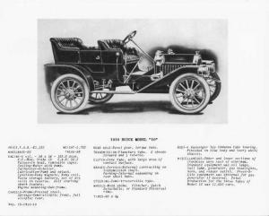 1910 Buick Model 10 Touring Data Card Press Photo 0168