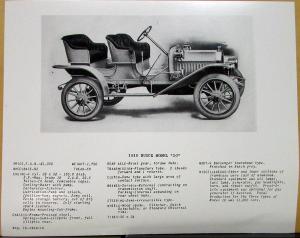 1910 Buick Model 10 Tourabout Photo Data Card