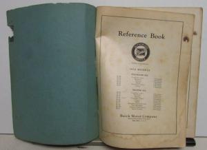 1926 Buick Standard Master Six Models Reference Book Owners Manual Original