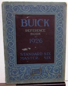 1926 Buick Standard Master Six Models Reference Book Owners Manual Original