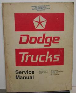 1973 Dodge Trucks 100-800 Series Service Shop Repair Manual Supplement