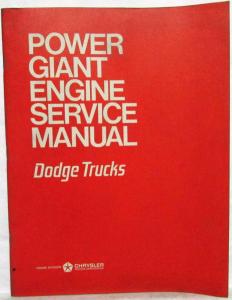 1968 Dodge Power Giant Engine Service Shop Repair Manual