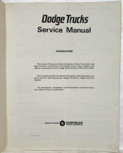 1968 Dodge Power Giant Engine Service Shop Repair Manual