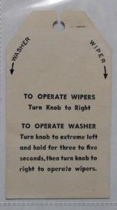 1947 Buick New Car Instruction Info Tags Key Lighter Wipers Tire Pressure Orig