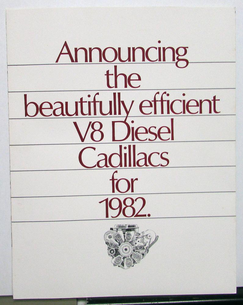 1982 Cadillac V8 Diesel Fleetwood Seville Eldorado DeVille Sales Brochure Folder