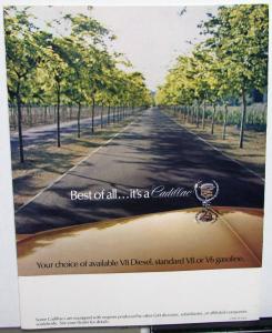 1982 Cadillac V8 Diesel Fleetwood Seville Eldorado DeVille Sales Brochure Folder