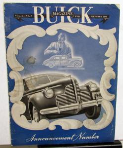1939 1940 Buick Magazine Oct Issue V 5 N 7 Announcement Issue Sales Folder Orig