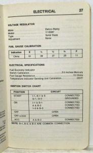 1975 AMC American Motors Pacer Service Specifications Handbook