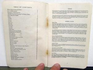 1968 Ethyl Corporation Brief Passenger Car Data Booklet Chevy Ford Dodge Rambler