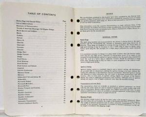 1965 Ethyl Corporation Brief Passenger Car Data Booklet Chevy Chrysler Mercury