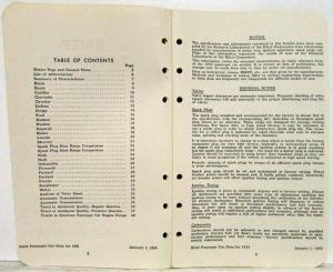 1955 Ethyl Corporation Brief Passenger Car Data Booklet Kaiser Nash Willys